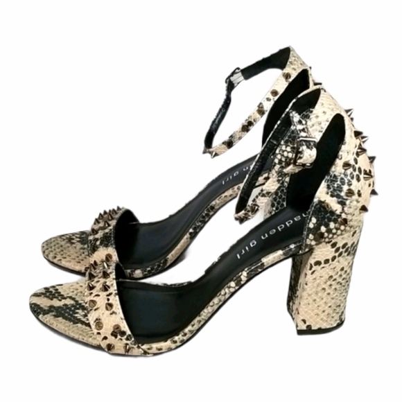 Madden Girl 8m Snakeskin Style Heels w/ Studs - Picture 7 of 10